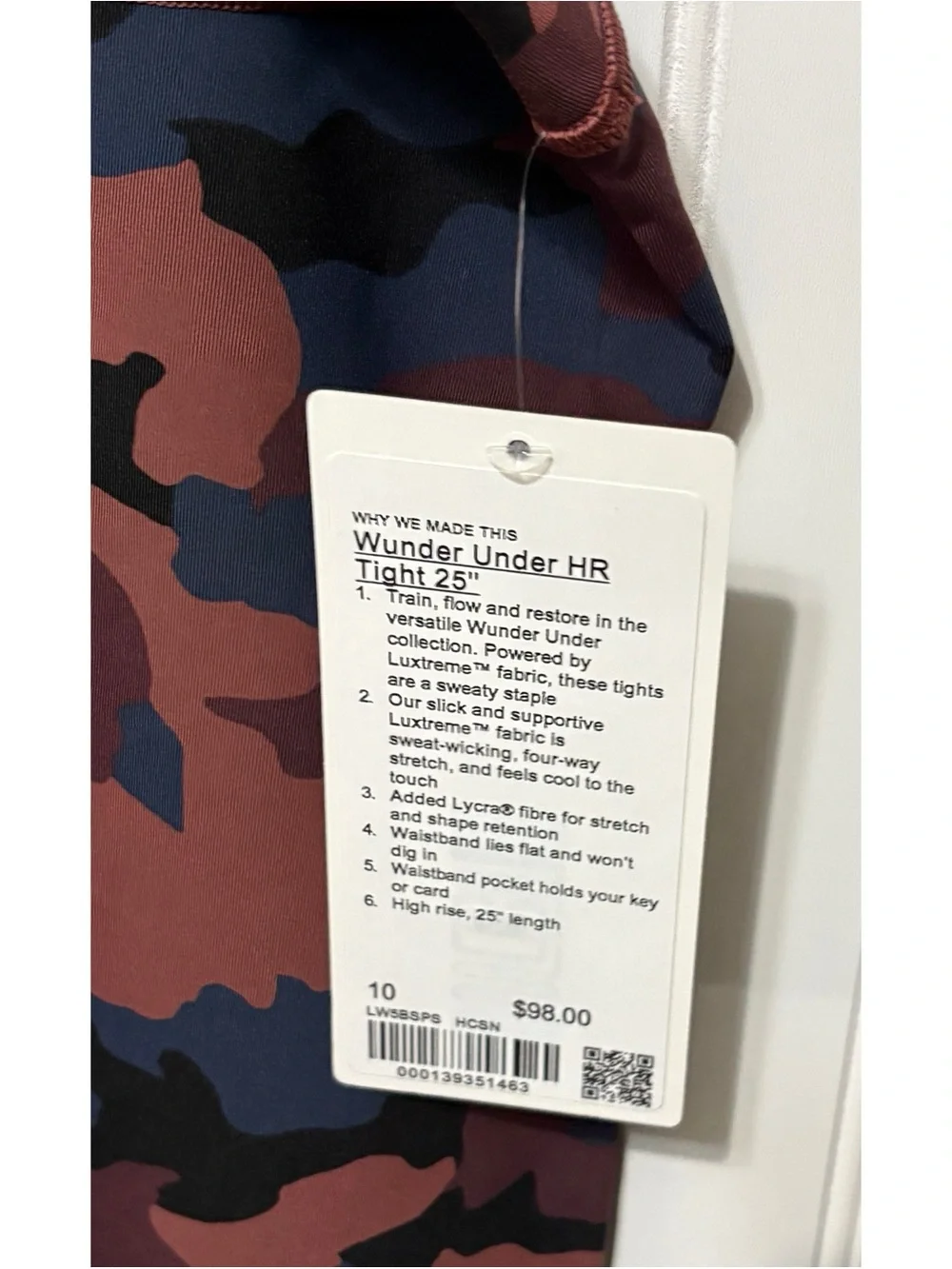 LULULEMON Heritage 365 Camo Wunder Under Leggings Size 10 & Sports Bra 8 Set NEW